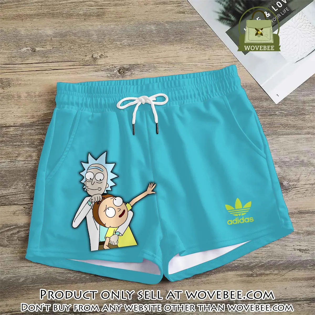 Premium rick and morty in adidas women shorts lady beach shorts wms1084 wvb1416197